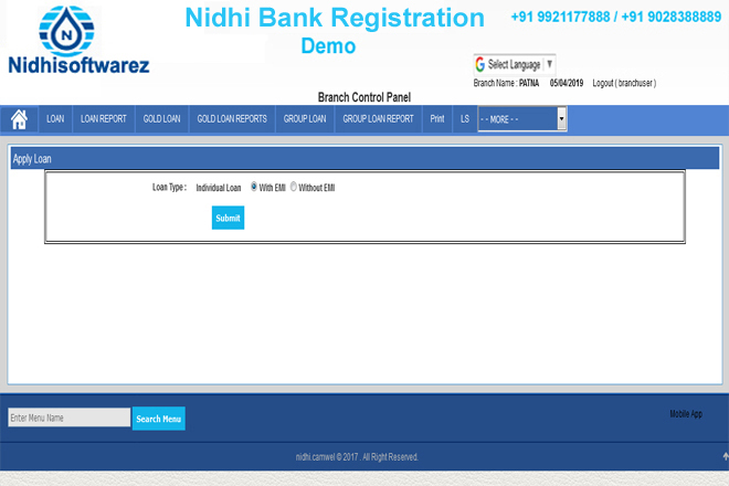 nidhi bank registration